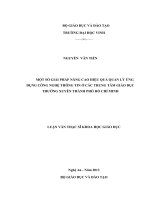 Một số giải pháp nâng cao hiệu quả quản lý ứng dụng công nghệ thông tin ở các trung tâm giáo dục thường xuyên thành phố Hồ Chí Minh