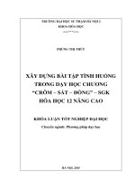 Xây dựng bài tập tình huống trong dạy học chương crôm   sắt   đồng SGK hóa học 12 nâng cao