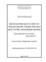 Một số giải pháp quản lý công tác giáo dục đạo đức cho học sinh THCS quận Tân Phú, Thành phố Hồ Chí Minh
