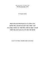 Một số giải pháp quản lý công tác kiểm tra, đánh giá kết quả học tập của học sinh các trường Trung học cơ sở trên đại bàn quận 6 TP. Hồ Chí Minh
