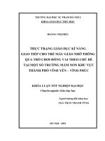 Thực trạng giáo dục kĩ năng giao tiếp cho trẻ mẫu giáo nhỡ thông qua trò chơi đóng vai theo chủ đề tại một số trường mầm non khu vực thành phố vĩnh yên   vĩnh phúc