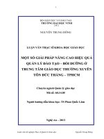 Một số giải pháp nâng cao hiệu quả quản lý đào tạo  bồi dưỡng ở Trung tâm Giáo dục thường xuyên Tôn Đức Thắng  TP HCM