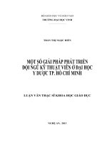 Một số giải pháp phát triển đội ngũ kỹ thuật viên ở Đại học Y Dược Tp. Hồ Chí Minh