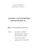 Đàm phán và ký kết HỢP ĐỒNG KINH DOANH QUỐC TẾ