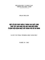 Một số giải pháp quản lý nâng cao chất lượng thực tập lâm sàng của học sinh điều dưỡng ở bệnh viện Bệnh Nhiệt Đới Thành phố Hồ Chí Minh