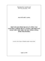 Một số giải pháp quản lý công tác giáo dục chính trị tư tưởng cho giáo viên tiểu học huyện Nông Cống, tỉnh Thanh Hóa