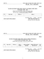 Mẫu danh sách đề nghị công nhân các danh hiệu thi đua