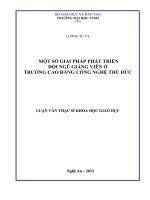 Một số giải pháp phát triển đội ngũ giảng viên ở trường Cao đẳng Công nghệ Thủ Đức