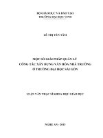 Một số giải pháp quản lý công tác xây dựng văn hóa nhà trường ở trường Đại học Sài Gòn