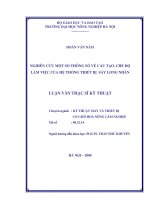 nghiên cứu một số thông số về cấu tạo, chế độ làm việc của hệ thống thiết bị sấy long nhãn