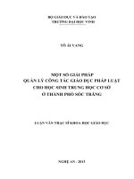 Một số giải pháp quản lý công tác giáo dục pháp luật cho học sinh trung học cơ sở ở thành phố Sóc Trăng