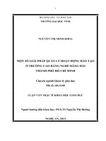 Một số giải pháp quản lý hoạt động đào tạo theo tiêu chuẩn kỹ năng nghề ở trường trung cấp nghề Kinh tế  Kỹ thuật bắc Nghệ An