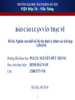 Nghiên cứu thiết kế bộ thu định vị chính xác tích hợp GPSINS