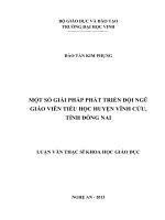 Một số giải pháp phát triển đội ngũ giáo viên Tiểu học huyện Vĩnh Cửu, tỉnh Đồng Nai