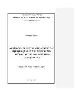 Nghiên cứu đề xuất giải pháp nâng cao hiệu quả quản lý nhà nước về môi trường tại tỉnh hòa bình theo tiếp cận địa lý