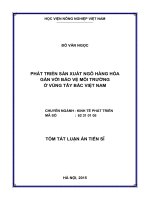 Phát triển sản xuất ngô hàng hóa gắn với bảo vệ môi trường ở vùng tây bắc việt nam (TT) 