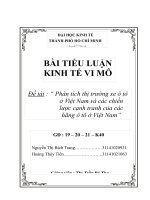 PHÂN TÍCH THỊ TRƯỜNG ô tô ở VIỆT NAM