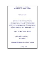 đánh giá khả năng sinh sản của lợn nái landrace và yorkshire nuôi tại trang trại km8 và minh trang thành phố buôn ma thuột  đăk lăk