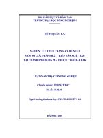 nghiấn cứu thực trạng và đề xuất một số giải pháp phát triển sản xuất rau tại thành phố buôn ma thuột, tỉnh daklak