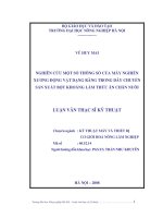 nghiên cứu một số thông số của máy nghiền xương động vật dạng răng trong dây chuyền sản xuất bột khoáng làm thức ăn chăn nuôi