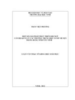 Một số giải pháp phát triển đội ngũ cán bộ quản lý các trường trung học cơ sở huyện Trảng Bàng tỉnh Tây Ninh
