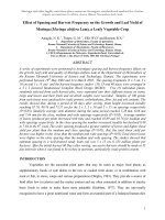 Ảnh hưởng của mật độ và tần số cắt đến năng suất lá chùm ngây