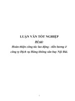 Hoàn thiện công tác quản lý lao động tiền lương ở công ty dịch vụ hàng không sân bay Nội Bài