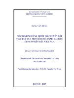 Xác định ngưỡng nhiệt độ chuyển đổi tính dục của một số dòng TGMS đang sử dụng ở miền bắc việt nam