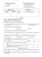 Đề kiểm tra Vật lí HKII theo chuẩn có ma trận kèm theo