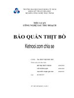 CÔNG NGHỆ bảo QUẢN LẠNH ĐÔNG THỊT bò