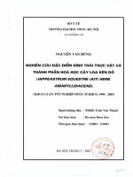 Nghiên cứu đặc điểm hình thái thực vật và thành phần hóa học cây loa kèn đỏ (hippeastrum equestre (ait) herb  amaryllidaceae)