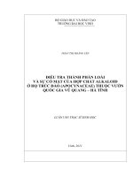 Điều tra thành phần loài và sự có mặt của hợp chất alkaloid ở họ trúc đào ( Apocynaceae) thuộc vườn Quốc gia Vũ Quang  Hà Tĩnh