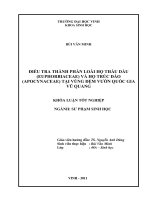 Điều tra thành phần lòa họ thầu dầu (Euphorbiceae) và họ trúc đào (Apocynaceae) tại vùng đệm vườn quốc gia Vũ Quang