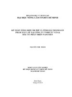 KẾ TOÁN TỔNG HỢP CHI PHÍ VÀ TÍNH GIÁ THÀNH SẢNPHẨM XÂY LẮP TẠI CÔNG TY TNHH TƯ VẤN  ĐẦU TƯ PHÁT TRIỂN NAM TIẾN