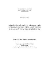 Một số giải pháp quản lý nâng cao chất lượng dạy học các môn Khoa học xã hội ở các trường THCS huyện Quan Sơn, tỉnh Thanh Hóa