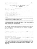 Mẫu 1 (Kèm theo công văn đánh giá xếp loại CB, GV 2011)