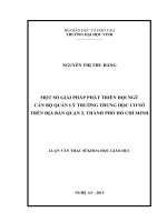 Một số giải pháp phát triển đội ngũ cán bộ quản lý trường trung học cơ sở trên địa bàn quận 2, thành phố Hồ Chí Minh