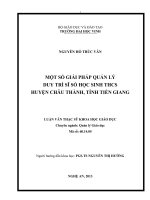 Một số giải pháp quản lý duy trì sĩ số học sinh THCS huyện Châu Thành, tỉnh Tiền Giang