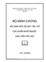 Các minh chứng xếp loại GV
