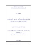 Nghiên cứu tạo lớp phủ bột đồng chì trên nền thép cácbon làm bạc trượt