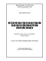 Một số giải pháp quản lý công tác giáo dục kỹ năng sống cho học sinh ở các trường Trung học phổ thông huyện Đô Lương, tỉnh Nghệ An