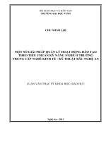 Một số giải pháp quản lý hoạt động đào tạo theo tiêu chuẩn kỹ năng nghề ở trường trung cấp nghề Kinh tế  Kỹ thuật bắc Nghệ An