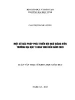 Một số giải pháp phát triển đội ngũ giảng viên trường đại học Y khoa Vinh đến năm 2020