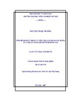 tình hình phát triển và tiêu thụ sản phẩm sầu riêng của thị xã long khánh tỉnh đồng nai