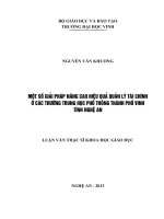 Một số giải pháp nâng cao hiệu quả quản lý tài chính ở các trường trung học phổ thông thành phố Vinh tỉnh Nghệ An