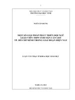 Một số giải pháp phát triển đội ngũ giáo viên THPT ở huyện Cần Giờ Tp. Hồ Chí Minh trong giai đoạn hiện nay