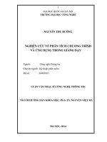 Nghiên cứu về phân tích chương trình và ứng dụng trong giảng dạy