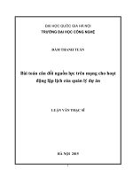 Bài toán cân đối nguồn lực trên mạng cho hoạt động lập lịch của quản lý dự án