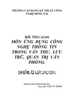 thực trạng ứng dụng công nghệ thông tin cấp trung ương