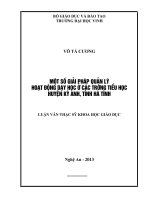 Một số giải pháp quản lý hoạt động dạy học ở các trường tiểu học huyện Kỳ Anh, tỉnh Hà Tĩnh